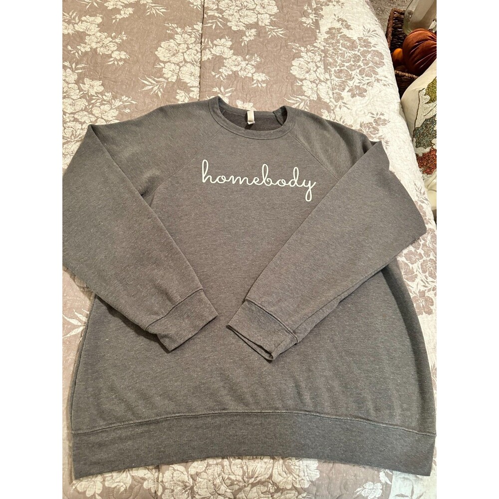 Bella Canvas Homebody Gray Raglan Fleece Sweatshirt Plus Size Womens 2XL